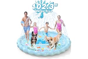 EPN Splash Pad, Extra Large Sprinkler Play Mat Fun for Kids, Thicker Summer Outdoor Water Toys Toddler Pool for 3-12 Years Ol