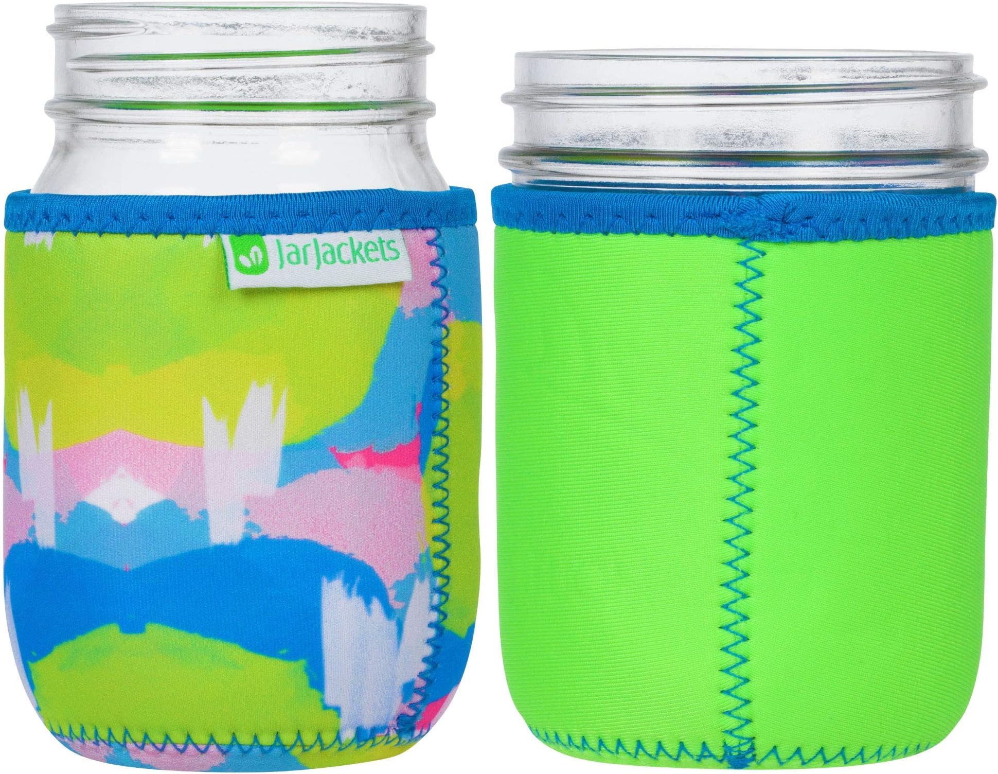 JarJackets Neoprene Mason Jar Protector Sleeve - Fits 16oz (1 pint) Jars (1, Lime Green)