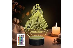 Attivolife Jesus 3D Illusion Night Light, Sacred Heart of Jesus LED Optical Lamp 16 Color Changing with Remote Control + Timer, Best Room Home Decor Gifts for Christian Religious Birthday Women Men