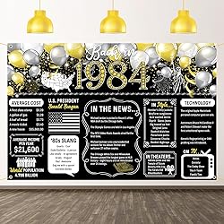 Back in 1984 Backdrop Large Wall Banner Happy Party