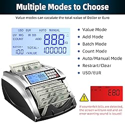 PONNOR Money Counter Machine with Value Bill