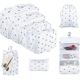 Ebbniur Packing Cubes, 8 Pcs Travel Packing Organizers for Suitcases, Large Capacity Travel Luggage Organizers Set includes 8 Storage Bags for Women or Men (Cactus)