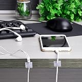 Hicarer 100 Pcs Small White Adhesive Cable Clips Wire Cord Management Holder view 4