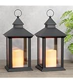 JOHUNT Black Outdoor Lantern With Timer - 14" Waterproof Battery Operated Candle Lantern For Porch, Patio, Wedding - View #9