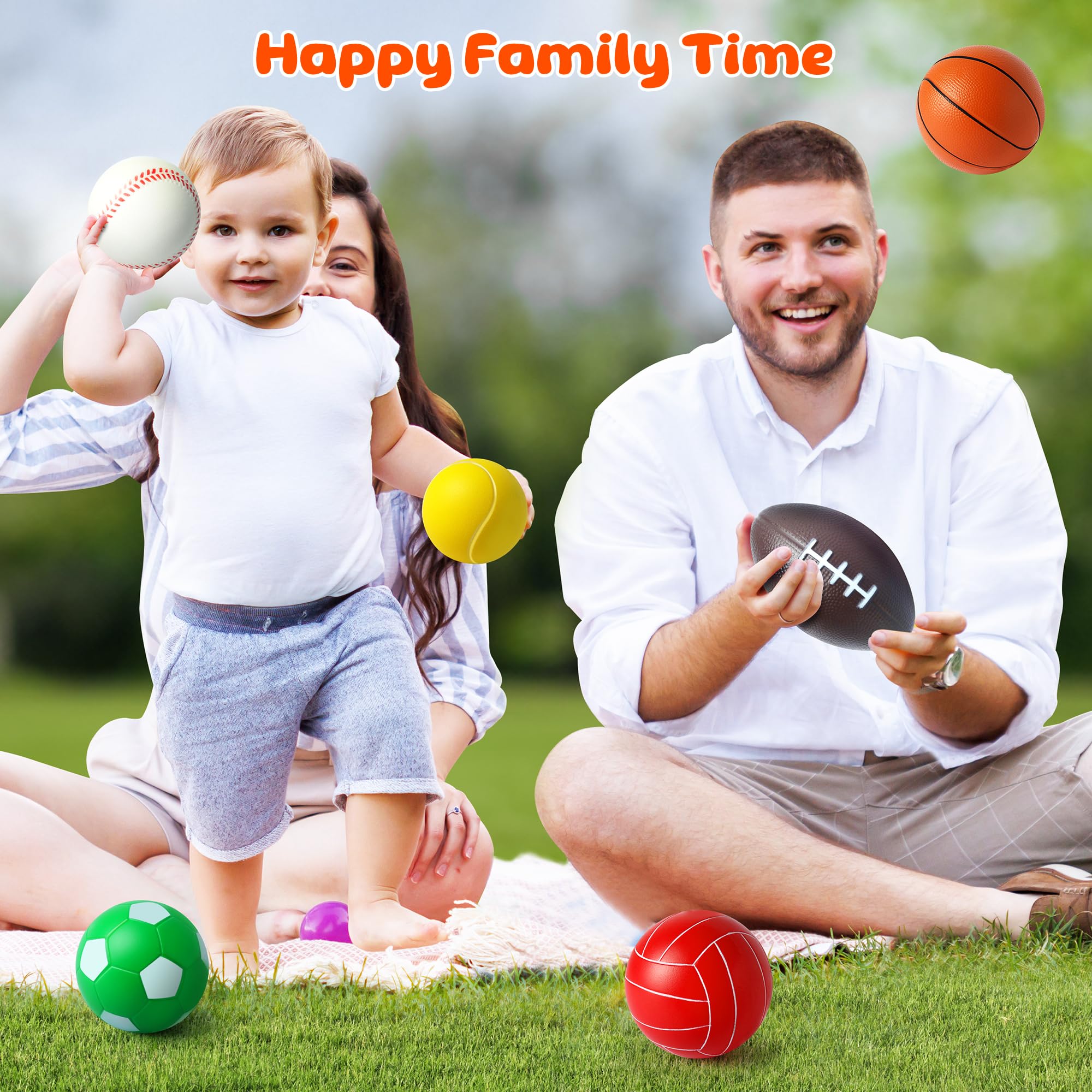 Billeeit Mini Sports Balls Set for Toddler 1-3, Sports Bag for Kids, Include 1 Each of 3.5