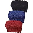 Boao 3 Pieces Women's Floral Lace Tube Top Bandeau Strapless Bras Seamless Stretchy Chest Wrap
