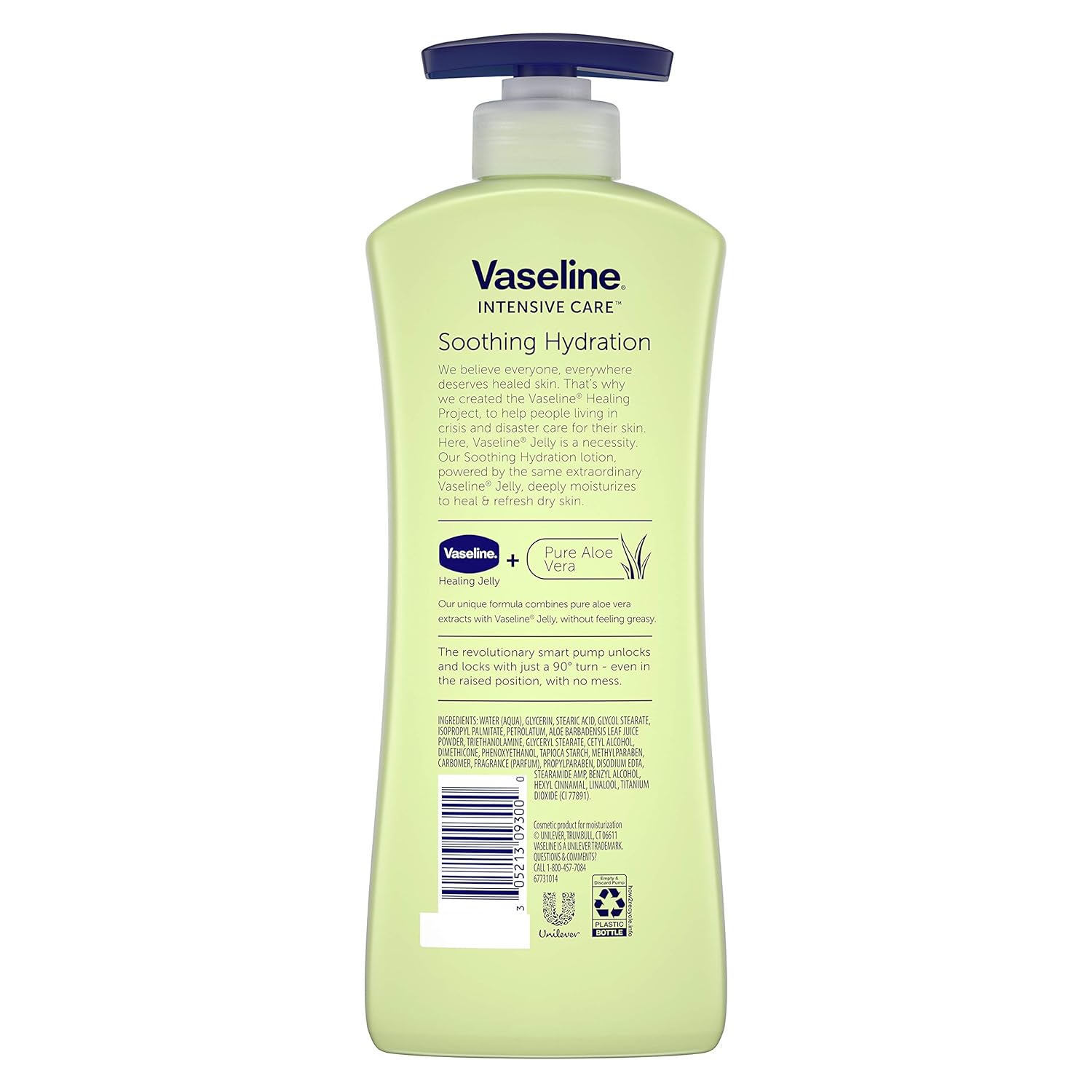 Vaseline Intensive Care hand and body lotion For Dehydrated Skin Soothing Hydration Dry Skin Lotion With 100 percent Pure Aloe Extract 20.3 oz 3 count : Beauty