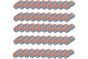ASENENAELE Lever Nut Wire Connectors Kit 2in2 Out 50PCS Push-in Electrical Connectors Quick Connect Compact Splicing Wire Con