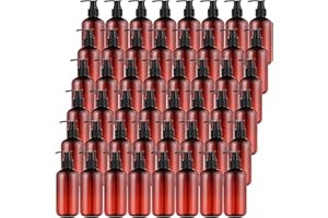 EAASTY 48 Pcs Pump Bottle Lotion Dispenser Refillable Shampoo Conditioner Hand Soap Dispenser Plastic Empty 8oz/250ml Clear Reusable Body Wash Container Bulk (Brown, Black)