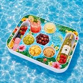Floating Drink Holder for Pool Hot Tub Float Tray Portable Serving Bar | Tropical Leaf Foam Refreshment Table Tray，Portable Floating Serving Food，for Swimming Pool Party D&eacute;cor