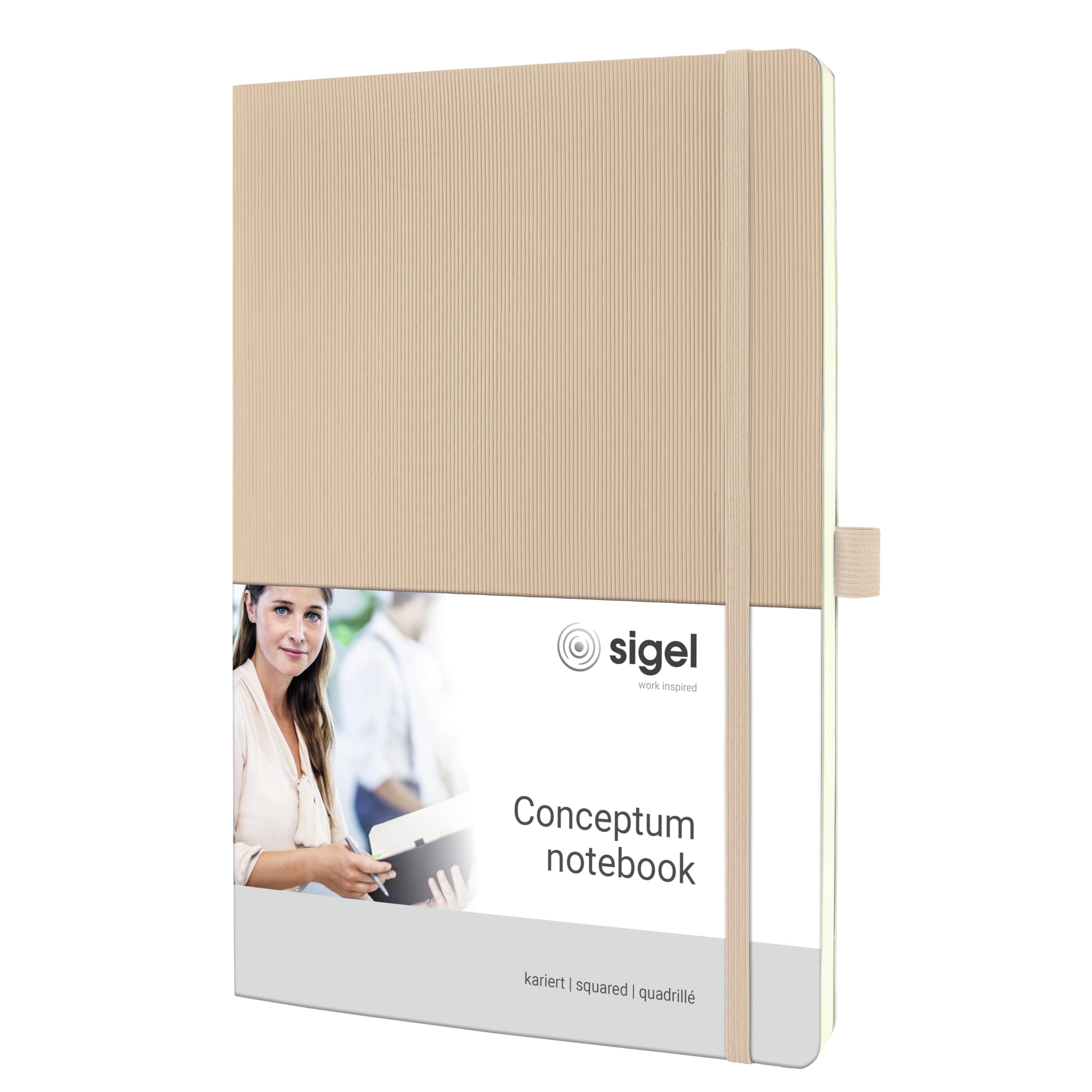 Sigel CO330 Conceptum Notebook - Squared - 18,7 x 27 cm - Softcover - 194 Pages - Beige