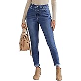 luvamia Skinny Jeans for Women Thin Fleece Lined High Waisted Front Yoke Fall Thermal Stretchy Denim Pants Warm Jeggings