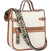 FADEON Crossbody Bags Purses for Women Designer Cross Body Shoulder Bag Purse PU Leather Top Handle Handbag Wide Strap