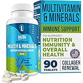 Inlife Plus + Multivitamin with 25 Vitamins & Minerals (90 Tablets) | Immune, Energy & Cognitive Support | Daily Vitamins for Woman and Men | Antioxidants, Zinc, B-Complex, Calcium, D3 (1)