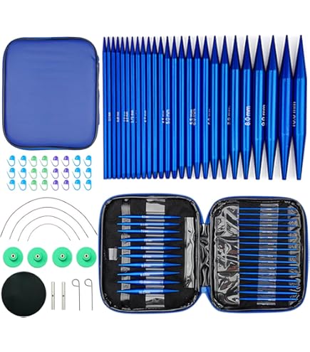 Coopay Interchangeable Circular Knitting Needles Set, 2.5-10mm Interchangeable Circular Knitting Needles With Case, 13 Pairs Of Interchangeable Circular Knitting Needles Aluminium Red