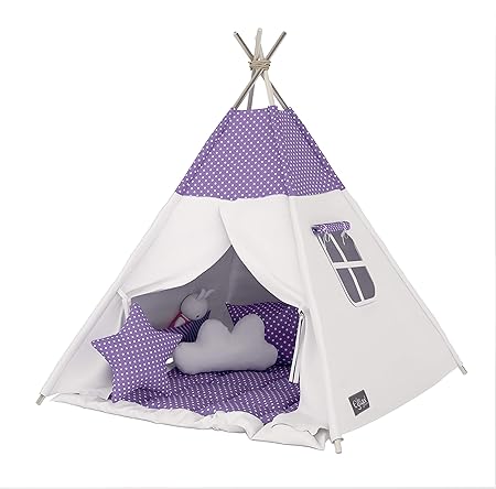 Elfique New Tipi INDIANERZELT SPIELZELT DOPPELT Gepolsterter Decke (Zelt mit Decke)