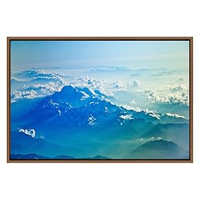 SIGNWIN Framed Canvas Wall Art Areial View Blue...