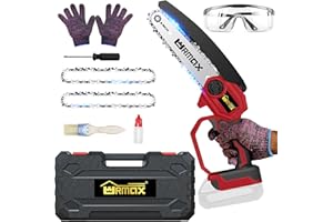 URMAX Cordless Mini Chainsaw for Milwaukee M18 Battery, Pruning Chain Saw 6 inch with Security Lock, Handheld Electric Chainsaw for Wood Cutting, Tree Branches with Brushless Motor (Battery Not Included)