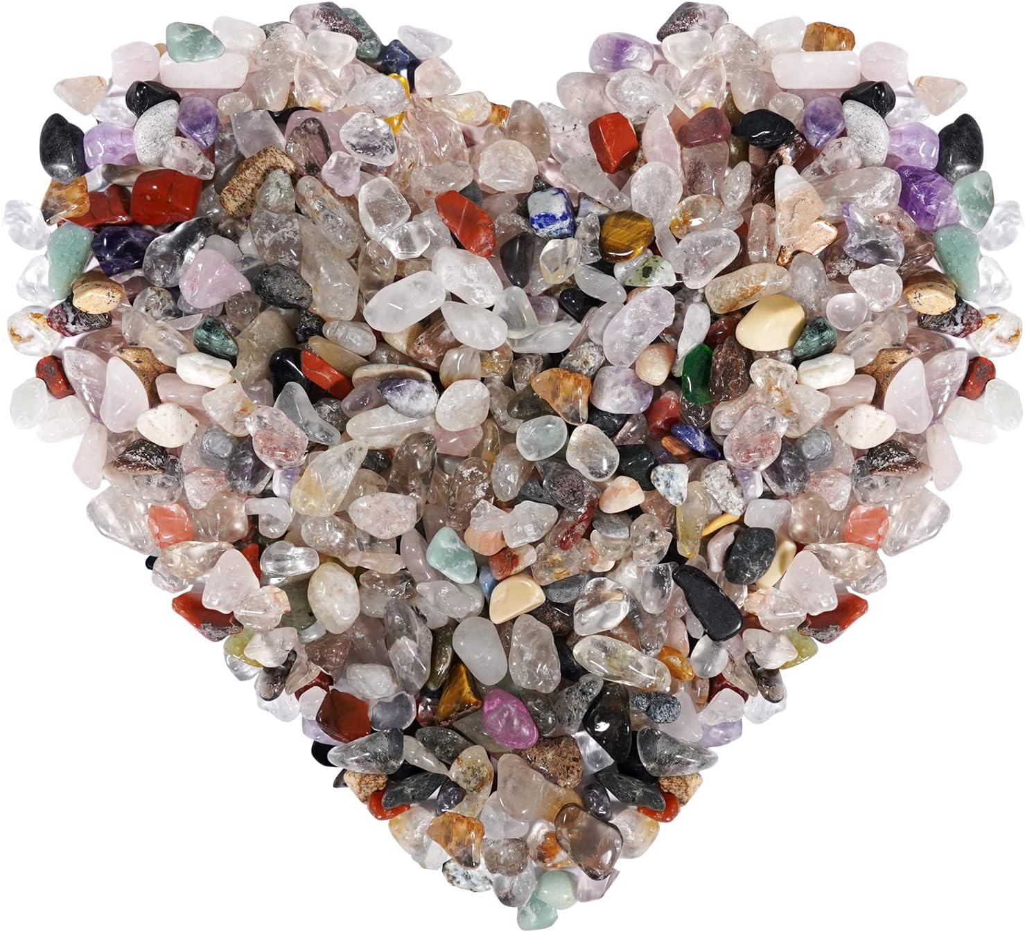 Indoor Fountains & Accessories - ideayard Mixed Colour Crystal Tumbled Crystal Chips 0.95lb Natural Irregular Shaped Crushed Quartz Stone Healing Stones Home and Office Desktop Decorative(430g-450g)