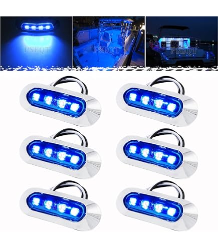 Pactrade Marine Blue LED Strip Light – 73LM Surface Mount 12V 1.2W IP67 4500K (4.2″ X 0.8″)