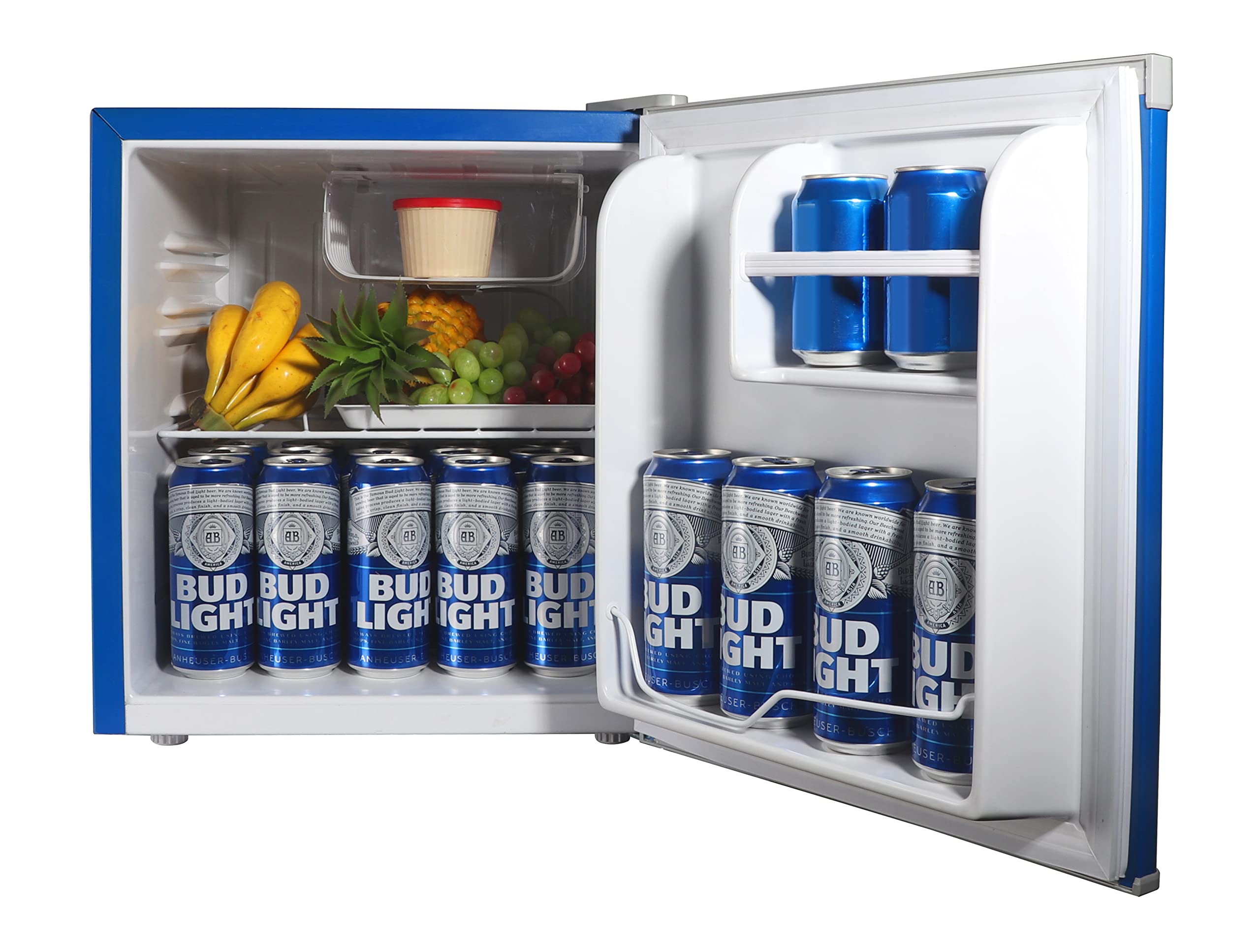 FR109BULT Bud Light, Mini Fridge with Freezer-1.6 Cu Ft Compact Small Beverage Drinks Refrigerator with Reversible Doors-Perfect for Office, Home, Dorm, or Games Room