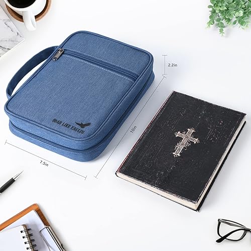 Jeuspirit Bible Covers - Leather Bible Organizer Case - Bible Book Carrier Bag With