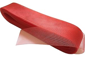 WARMADORN 2 Inch 50 Yard Soft Horsehair Braid for Boning Sewing Wedding Dress Dance Skirt Gowns Shaping Trimming Accessories (Red)