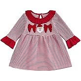 Faithtur Cute Baby Girls Santa Dress Long Sleeve A Line Ruffles Embroidery Toddler Girl Christmas Outfit