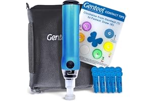 Genteel Plus - No Prick Pain Vacuum Lancing Device for Diabetes Testing - Blood Sugar, Glucose, Ketone, and DNA Home Tests (Butterfly Blue)