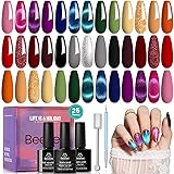 Beetles Gel Nail Polish Kit, 20Colors Glitter Pink