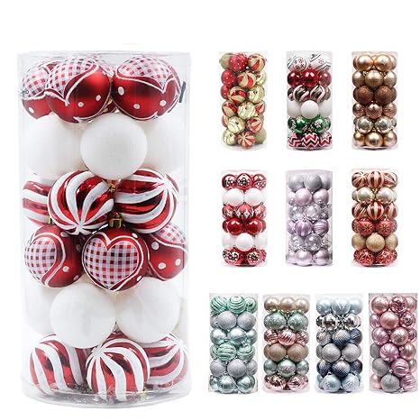 Valery Madelyn Weihnachtskugeln 30tlg 6cm Bruchsicher Plastik Christbaumkugeln Weihnachtsdeko Mit Aufhänger Weihnachtsbaumschmuck Weihnachtsdekoration