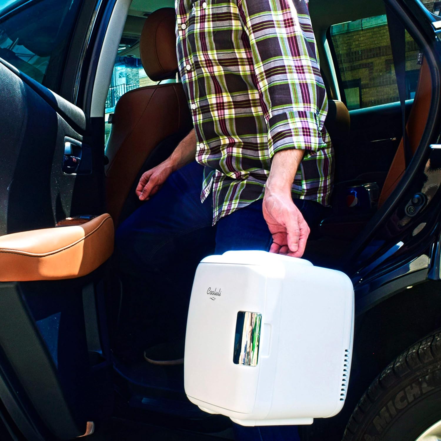 Cooluli Mini Fridge Electric Cooler and Warmer (4 Liter / 6 Can): AC/DC Portable Thermoelectric System w/ Exclusive On the Go USB Power Bank Option (White): Kitchen & Dining