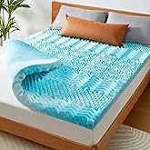 PERLECARE 3-Inch 7-Zone Full Memory Foam Mattress Topper, Gel Mattress Topper with Airflow Channels, CertiPUR-US Certified Ma