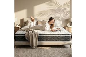 Puzdaz Queen Mattress 12 Inch Hybrid Mattress Queen Size - Memory Foam & Individually Pocket Coils Springs, Pressure Relief, Motion Isolation, Edge Support, CertiPUR-US Certified, Medium Firm