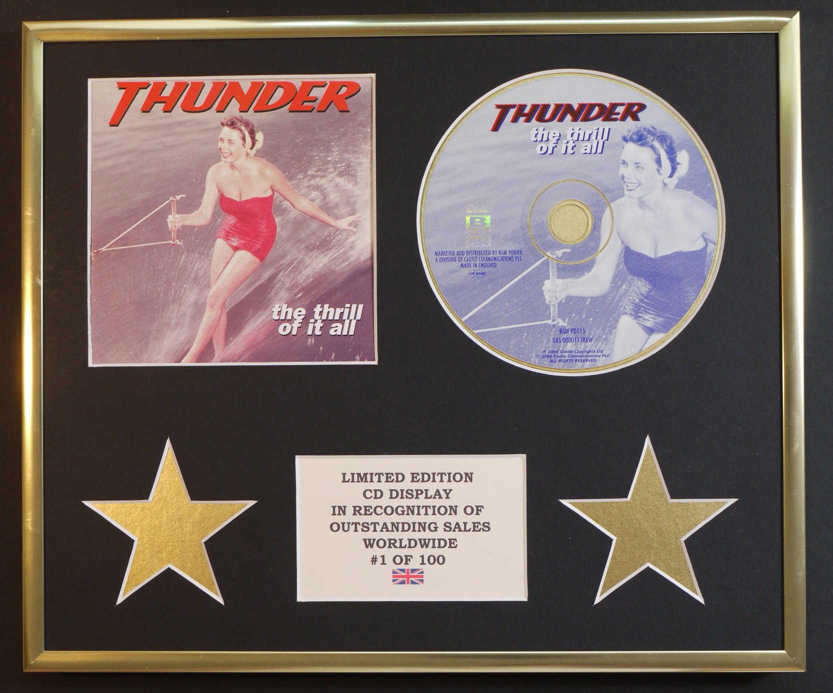 THUNDER/CD DISPLAY/LIMITED EDITION/COA/THE THRILL OF IT ALL