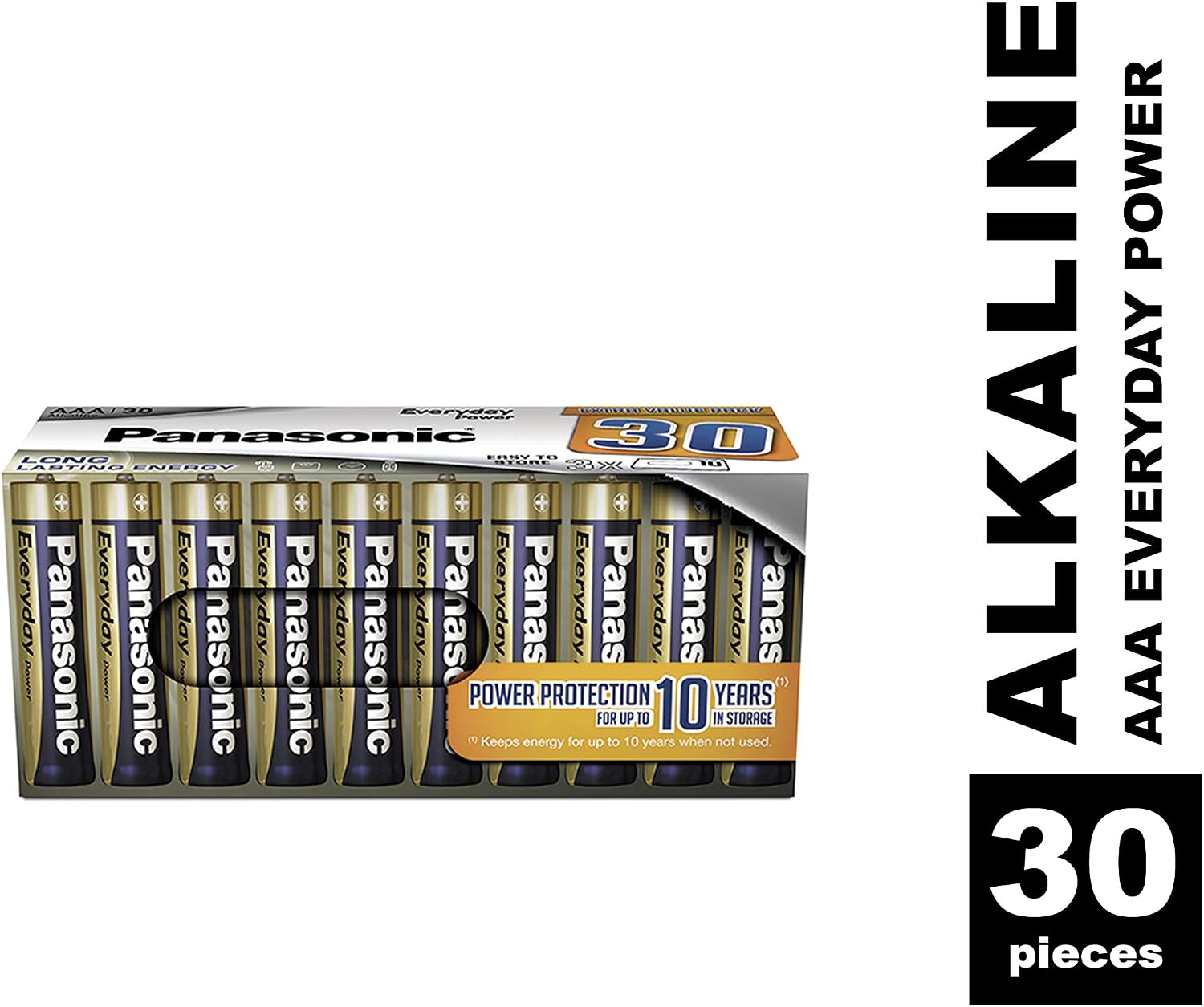 Panasonic EVERYDAY POWER AAA batteries, pack of 30 alkaline batteries, AAA, Micro, LR03, 1.5V, 100% cardboard - Image 3