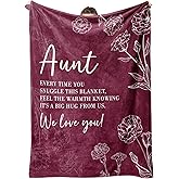 GiltGlimmer Aunt Gifts, Aunt Birthday Gifts, Auntie Gift Ideas, Gifts for Aunts from Niece Nephew, to My Aunts Throw Blanket 50" x 60", Burgundy