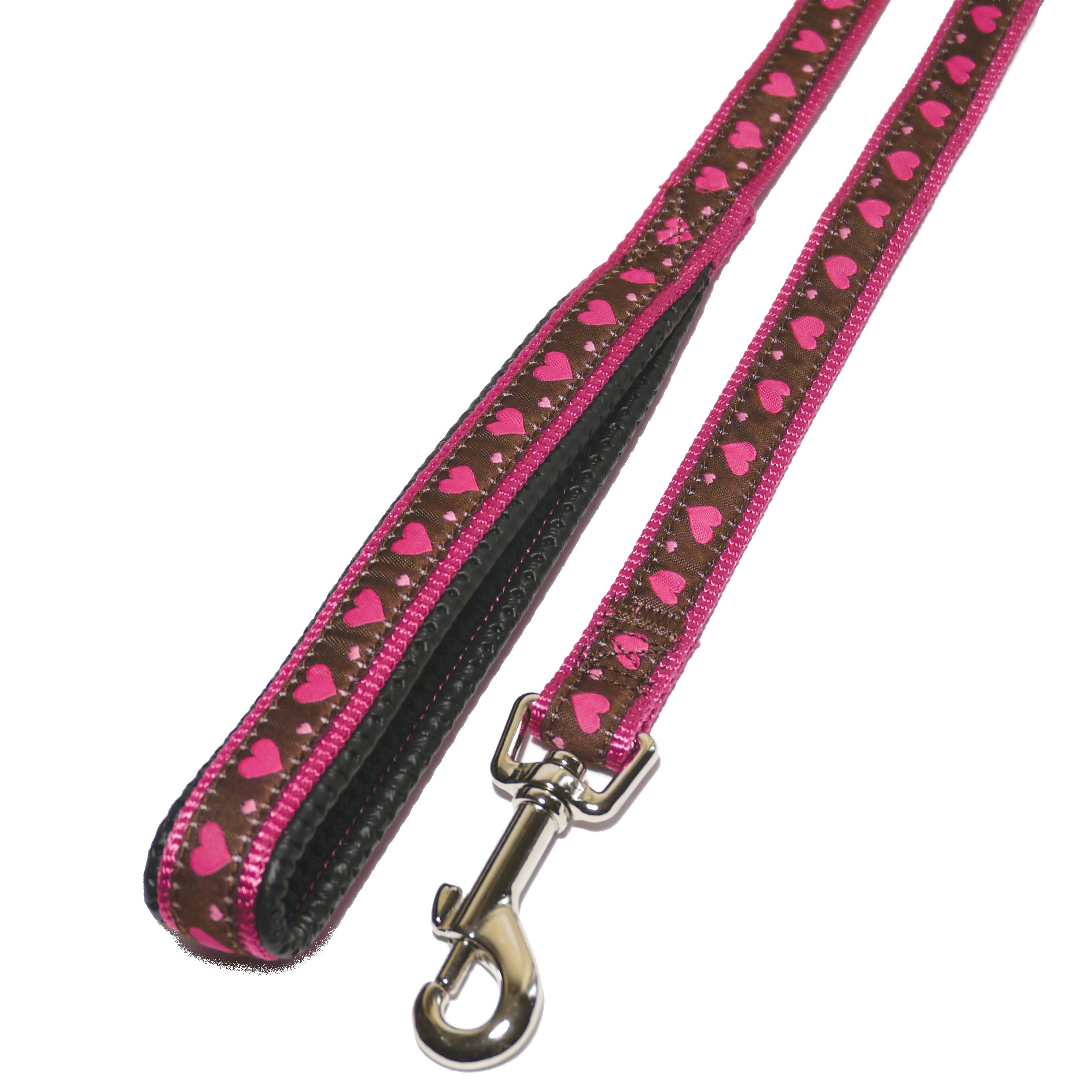 Rosewood Wag-n-Heart Walk Lead, 3/4-inch, Pink