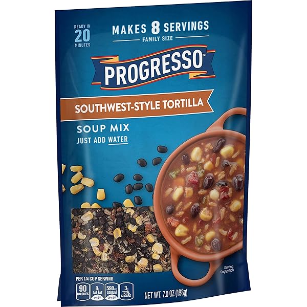 PROGRESSO SOUTHWEST-STYLE TORTILLA DRY SOUP MIX, FAMILY SIZE, 7.0 OZ.