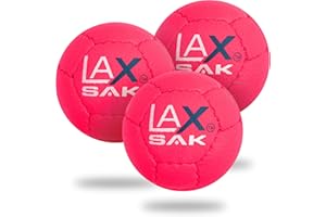 Lax Sak Soft Practice Lacrosse Balls,1, 2, 3, 6, 12, 24, 36, 60, & 120 Packs - Same Weight & Size as a Regulation Lacrosse Balls, Great for Indoor & Outdoor Practices, Less Bounce & Minimal Rebounds