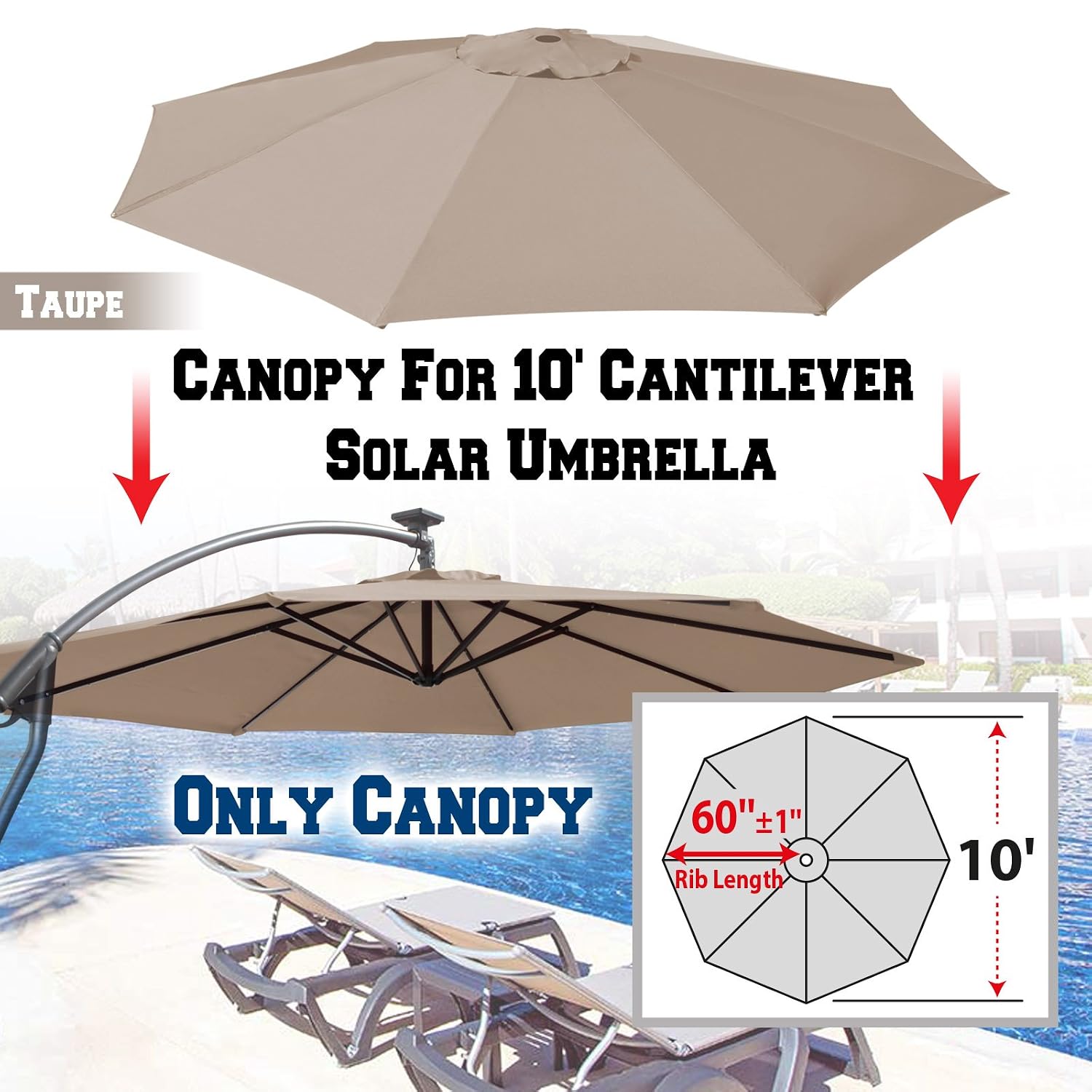 Burgundy Benefitusa Replacement Canopy Cover For 10 Cantilever Patio Umbrella Offest Parasol Top Cover Garden Outdoors Garden Furniture Accessories