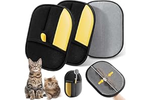 Pure Path Pet Hair Remover Glove - Electrostatic, Washable Reusable, for Cats/Dogs, Couch/Carpet/Car Seat（2-Pack）