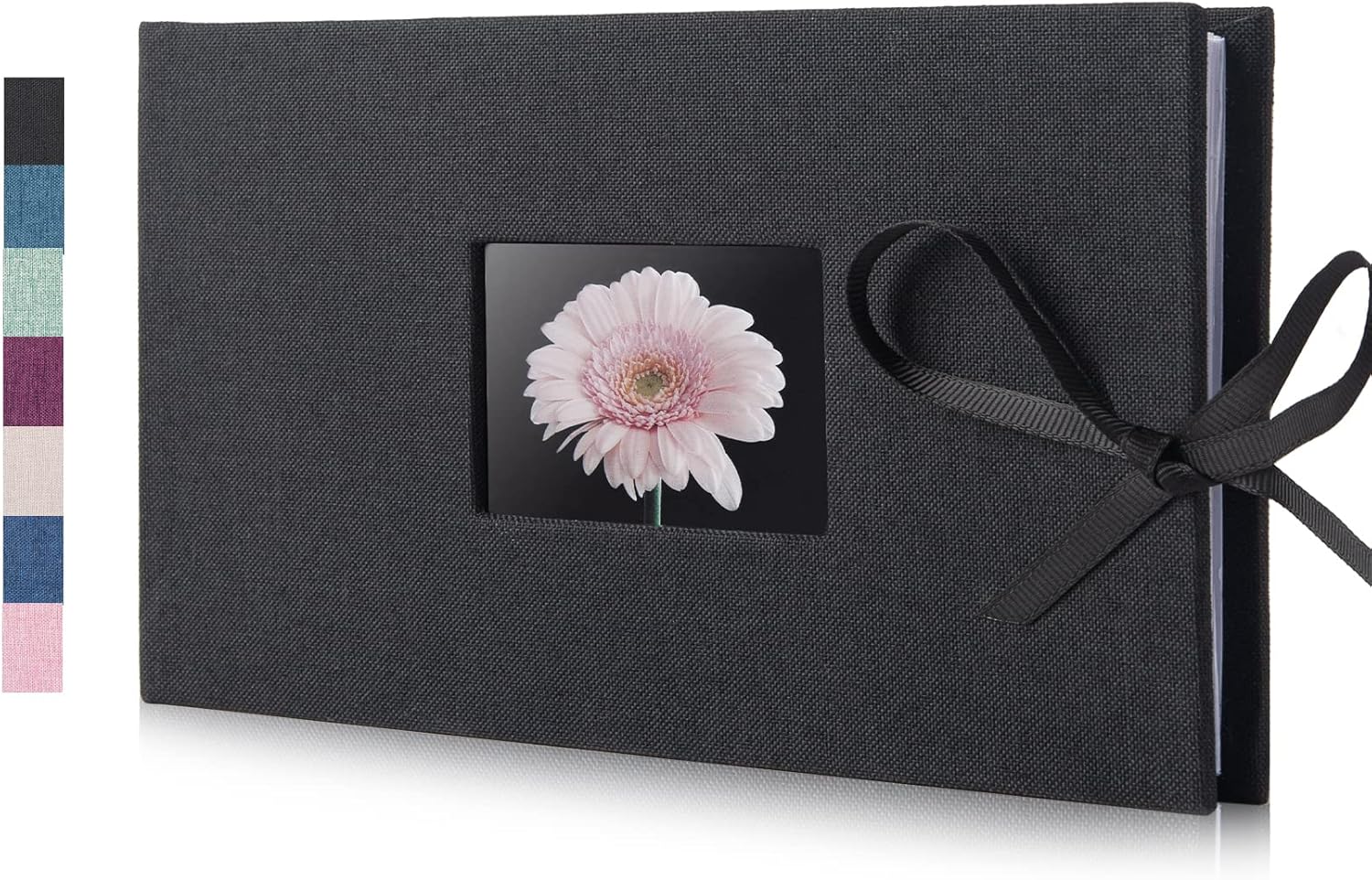 Photo Albums, Frames & Accessories - Fabmaker Small Photo Album 4x6, Picture Album Holds 24 Horizontal Photos, Linen Fabric Cover Picture Book for Photos with Front Window, Mini Brag Book Photo Books for Weddings Family Boudoir