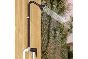Kitpop Outdoor Shower Kit, Stainless Steel Exposed Shower Head Set, Environmentally Friendly Faucet, Shower Head Outdoor Backyard Poolside Beach Pool Spa for Easy Installation, Matte Black