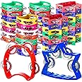 20 Pieces Plastic Percussion Tambourines Half Moon Tambourine Star Shape Handheld Tambourine Noise Makers Hand Held Musical Instruments with Jingle Bells for Adults Students, Multi Colors
