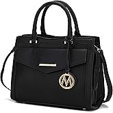 MKF Collection Women's Shoulder Bag, PU Leather Purse, Satchel Bag Crossbody Strap, Top Handle Large Handbag by Mia K