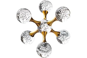 GYONYX 5.5 inch Sparkling Golden Crystal Ball, Modern Western Aesthetic House Decorations, Gold Home Decor for Living Room, Office, Bookshelves, Bedroom, Coffee Table and More, Great Gift Ideas