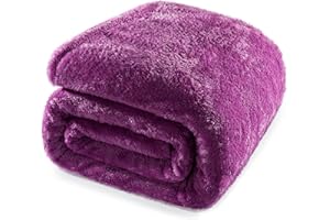 Whale Flotilla Fleece Queen Size Blanket for Bed 90x90 Inch, Super Plush and Soft 300GSM Blankets for All Season, Fluffy and Lightweight, Purple