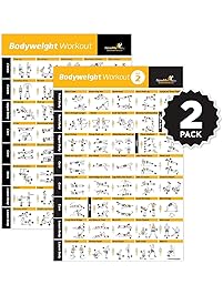 Bodyweight Exercise Poster - Total Body Workout - Personal Trainer Fitness Program - Home Gym Poster - Tones Core, Abs, Legs, Gluts & Upper Body - Improves Training Routine