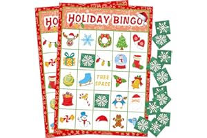 Fancy Land Christmas Bingo Game for Kids 24 Players Holiday Party Supplies